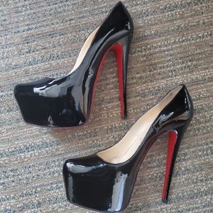 Christian Louboutin Daffodil patent black platform